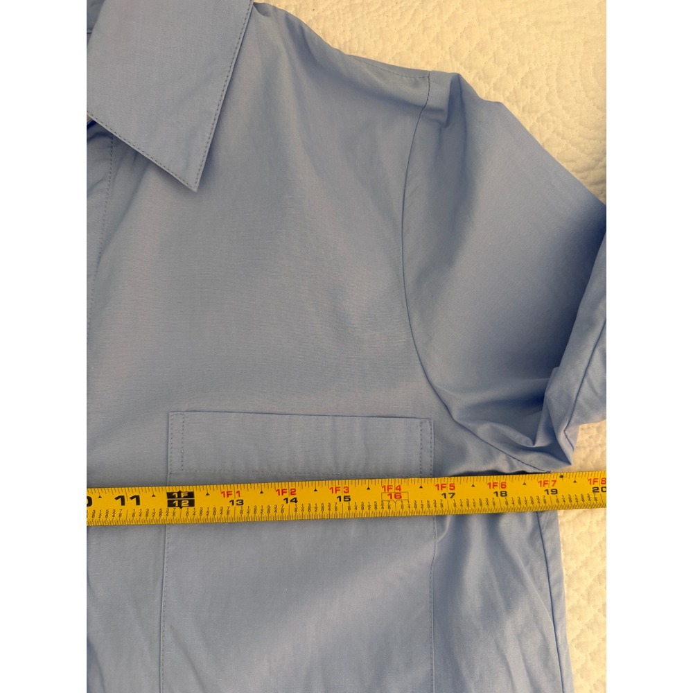 TWP Blue Ex-Boyfriend Button Down Shirt Italian Cotton XS Oversize Luxury Office - Picture 9 of 13